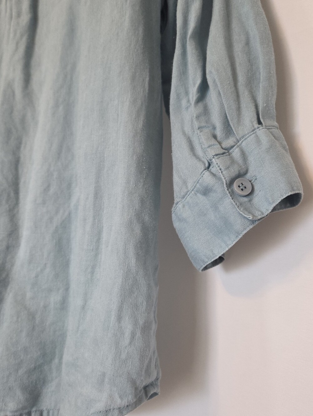 Linen Button Down Pintuck Blouse - Picture 6 of 13